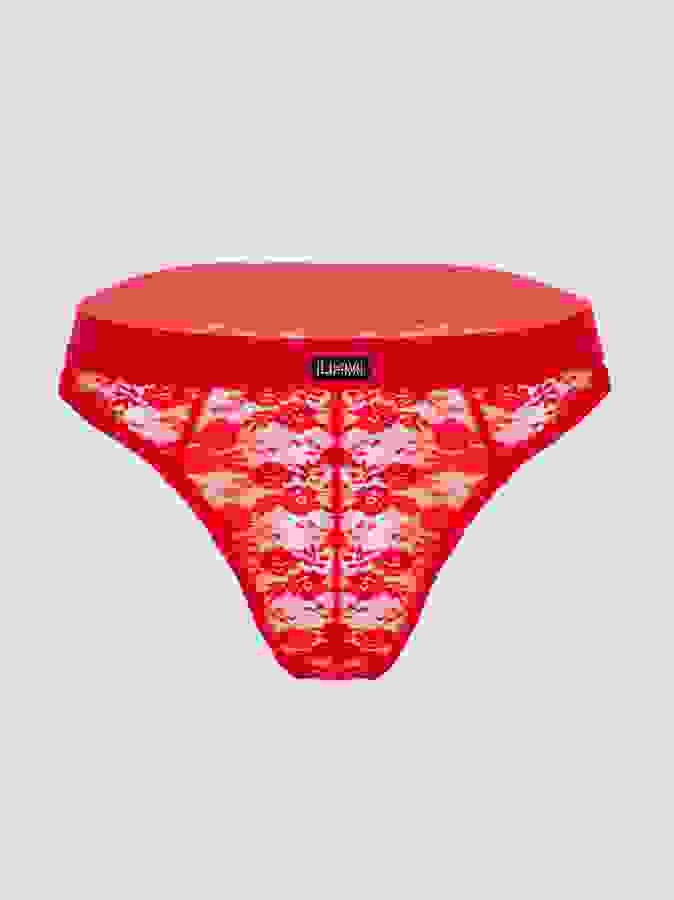 LHM Red Lace Thong, Red, hi-res